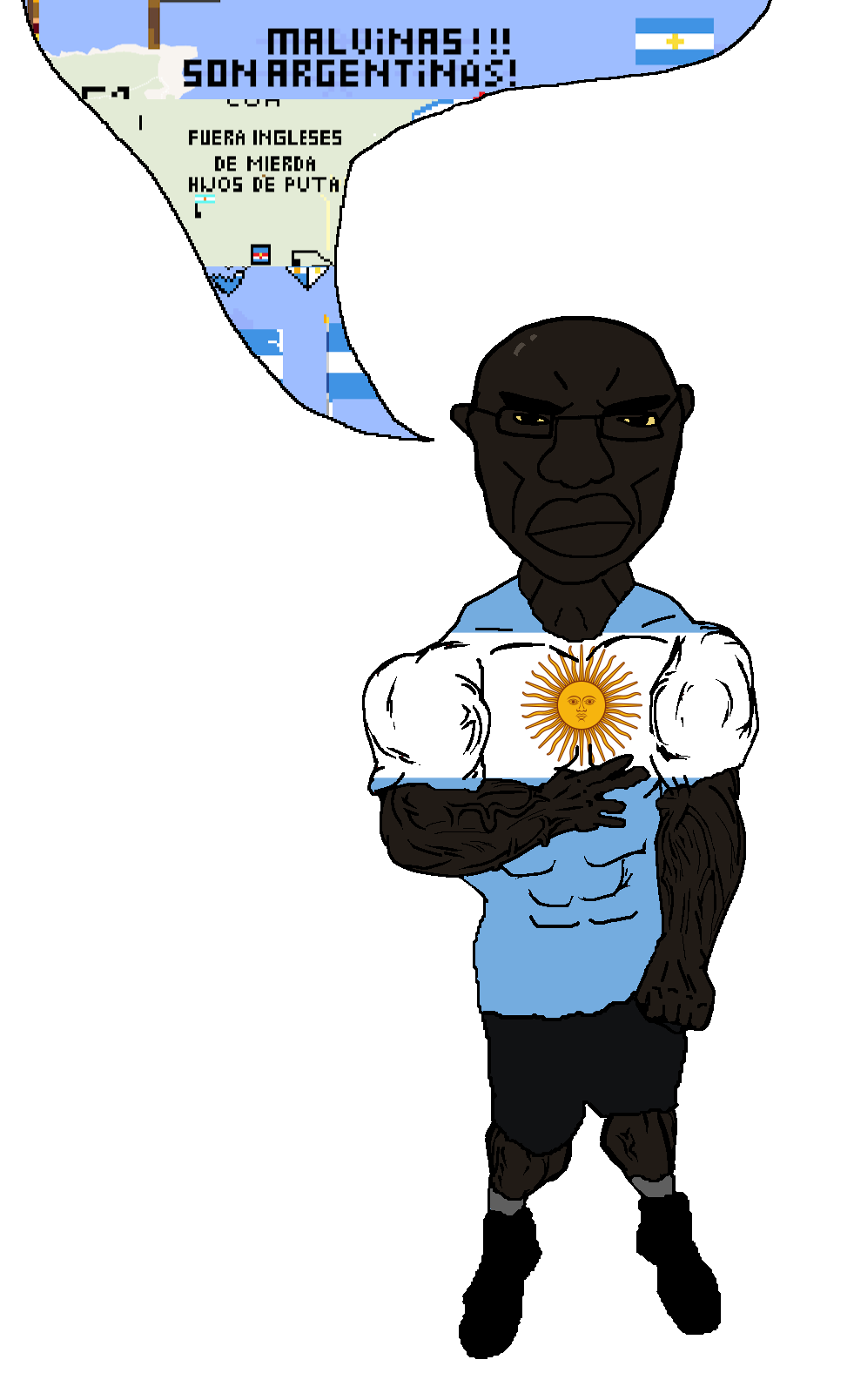 chudjak, unbotheredchud, argentina, black skin, england, falkland islands, falklands, nigger, pixel art, spanish text