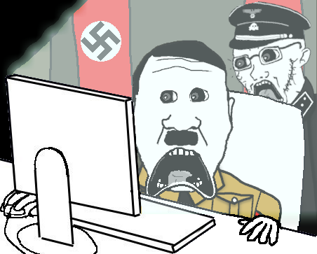 markiplier soyjak, soyak, doctos, doctos front, neutralplier, doctos, 2soyjaks, adolf hitler, black hair, bunker