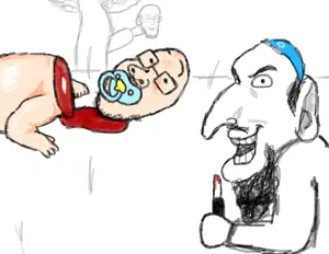 happy merchant, gapejak, soyak, babyjak, babyjak, art, baby, blood, caca, dead