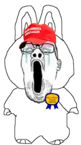 donald trump, reaction soyjak, award, awards, fell for it again award, labubu, maga, maga hat
