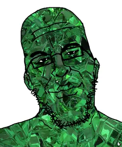 jeffrey epstein, epsteinjak, beard, emerald, gem, gem skin, gemerald, glasses, green skin, pursed lips