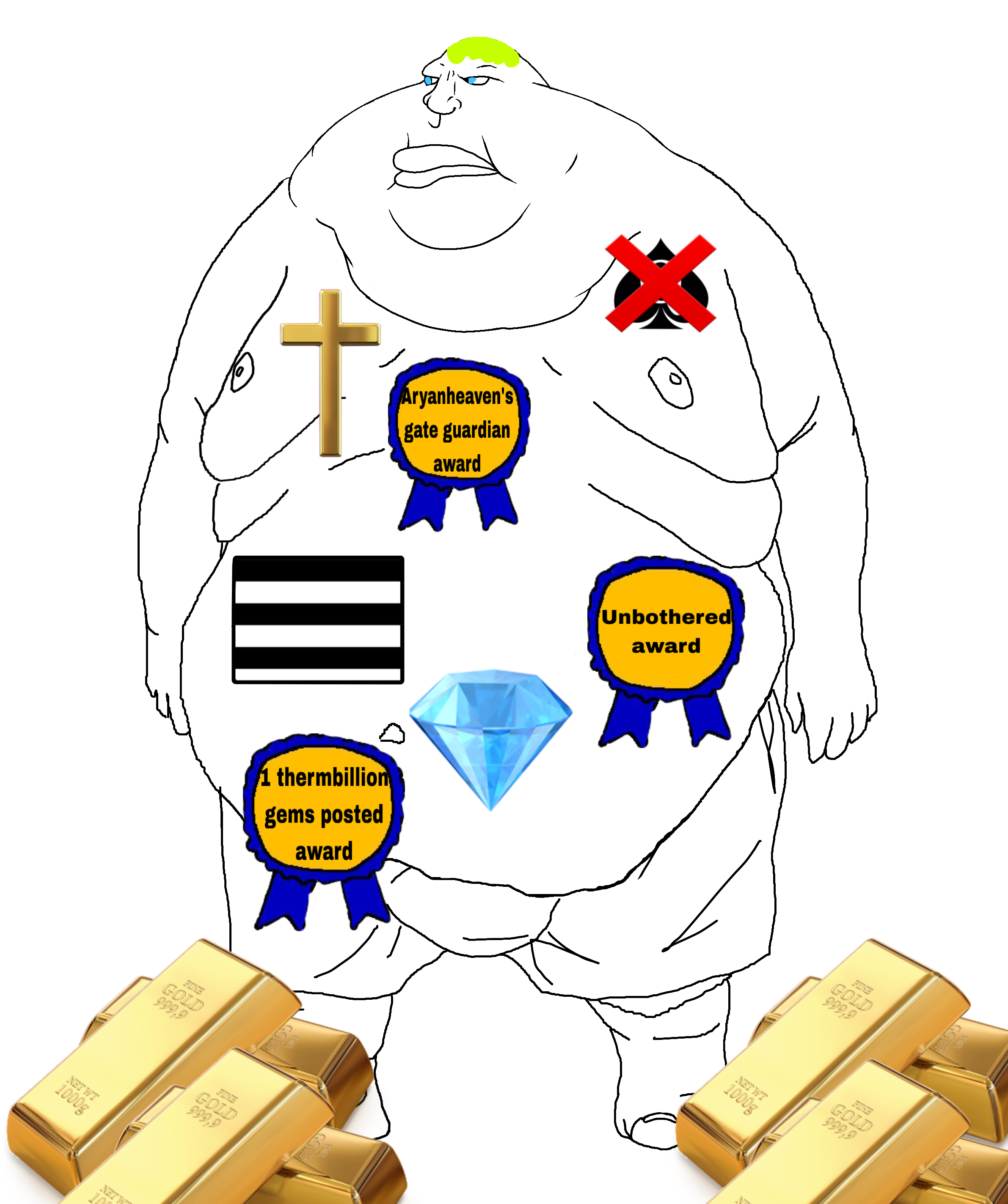 meximutt, beast, endmutt, morbidmutt, slopjak, award, blonde hair, blue eyes, christian cross, christianity