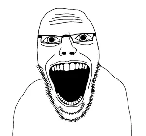 sixtyseven, bald, body, chin, double chin, glasses, open mouth, stubble, white background