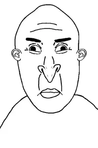 vlodson, vlodpedo, big nose, no beard, no glasses, nose, transparent background, uncolored skin
