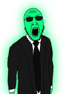 tewi, glowie, black jacket, central intelligence agency, clothes, federal bureau of investigation, glasses, glowing, green skin, suit