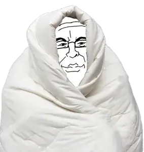 epsteinjak, blanket, glasses, pursed lips, stubble, transparent background