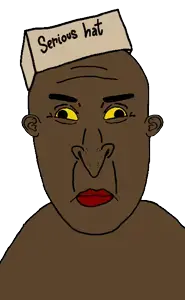 unknown, vlodson, vlodpedo, big nose, brown skin, no beard, no glasses, nose, serious hat, transparent background