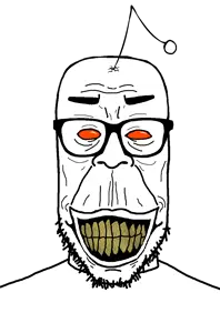chudjak, markiplier soyjak, chudplier, redrawn chudplier, redrawn plier, antenna, bald, bloodshot eyes, creepy, full head