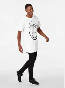gapejak, wholesome soyjak, black skin, clothes, ear, full body, glasses, hair, hands, internet is leaking