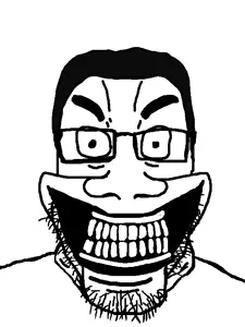 chudjak, markiplier soyjak, chudplier, skibidi soyjaks, 1soyjak, glasses, gums, hair, happy, looking at you