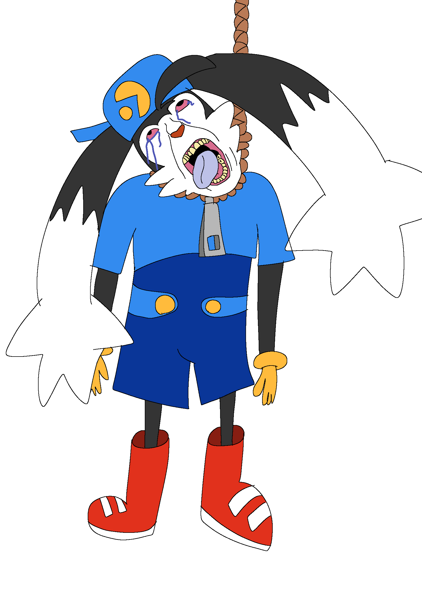 bernd, 1soyjak, ack, animal, black eyes, bloodshot eyes, blue shirt, clothes, crying, ear