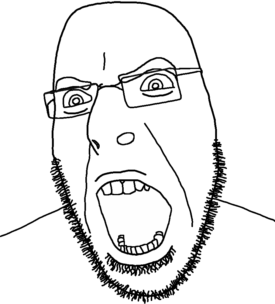 cobson, aliased, black and white, chin, empty, eyebrows, facing front, glasses, looking to the left, nostrils
