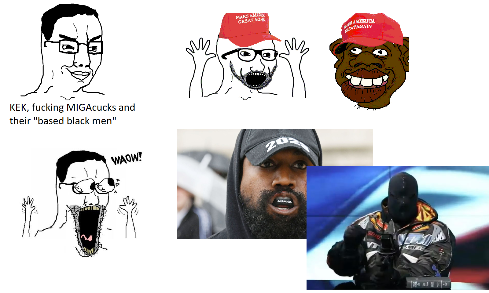 sheeeit, chudjak, excited soyjak, soyak, wewjak, alex jones, balenciaga, based nigger, beard, black skin
