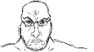 unknown, aryan, punisher face, a10 eyes, angry, anime, buff, drawfag, gartic phone, glasses
