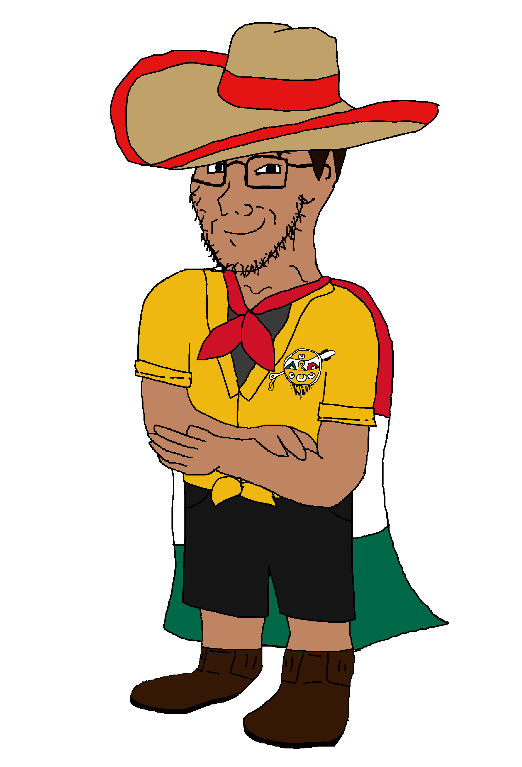 nate higgers, soyak, natejak, arm, brown skin, cape, clothes, dark hair, full body, gato muatemaltecos