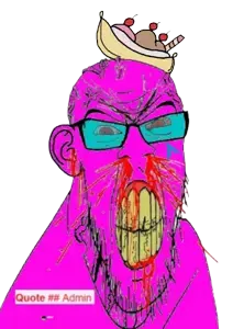 feraljak, feralrage, admin, angry, arch linux, banana, banana split ice cream, blood, bloodshot eyes, food