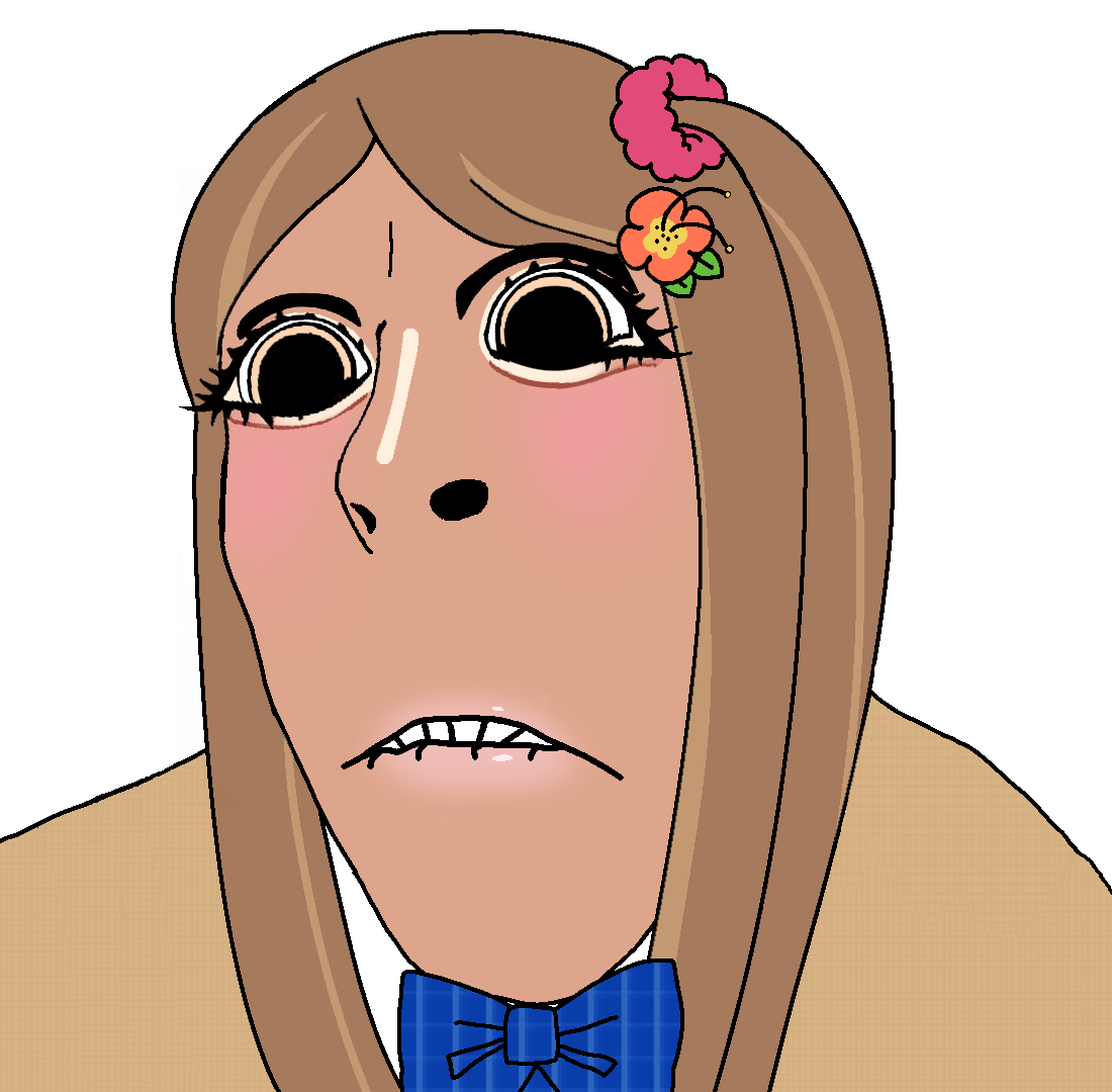 cobson, cobgal, gyarujak, biting lip, bow, brown skin, female, flower, gyaru, horny