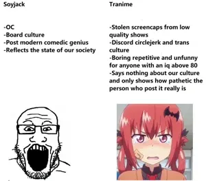 markiplier soyjak, anime, badge, blush, clothes, crying, discord, female, gabriel dropout, glasses
