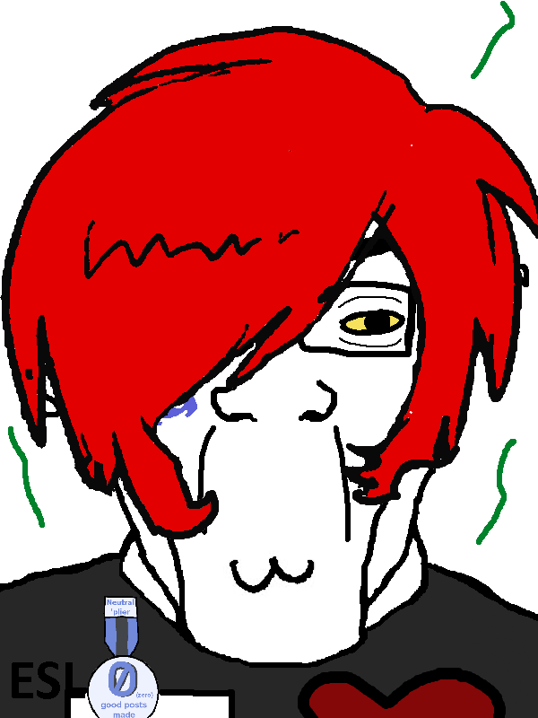 chudjak, markiplier soyjak, chudplier, esl pedo league, :3, award, black shirt, discord, discord logo facial mark, dyed hair