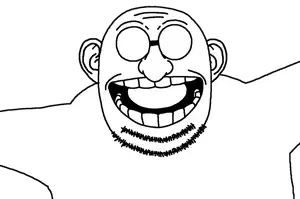 fatbvllorsomething, soybotnik, bald, beard, ear, glasses, laughing, open mouth, stubble