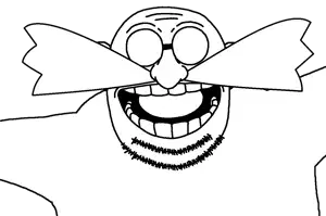 fatbvllorsomething, soybotnik, bald, beard, ear, glasses, laughing, mustache, open mouth, stubble
