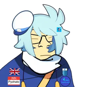 pyohato, feraljak, award, clothes, funamusea is more degenerate than pyohato, hair, hat, name tag, pyohato, united kingdom