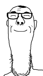 james youniverse, closed eyes, closed mouth, ear, glasses, hair, happy, nose hair, redraw, smile