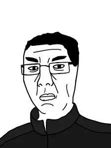 chudjak, kuzjak, chuzjak, angry, bushy eyebrows, chud, closed mouth, clothes, glasses, hair