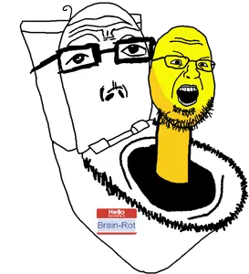 shotjak, toiletjak, tony soprano soyjak, sopranotoilet, brainrot, glasses, name tag, skibidi, soyjak, stubble