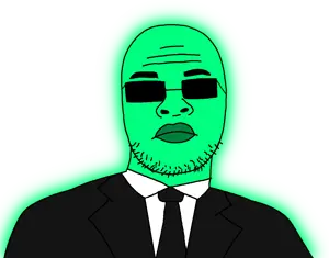 skajyosjak, glowie, black jacket, central intelligence agency, clothes, federal bureau of investigation, glasses, glowing, green skin, necktie