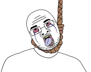 skajyosjak, ack, bloodshot eyes, clothes, crying, hanging, nigger lips, noose, rope, rotten teeth