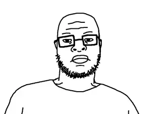 skajyosjak, clothes, glasses, nigger lips, redraw, soyjak, stubble, uncolored skin, white shirt