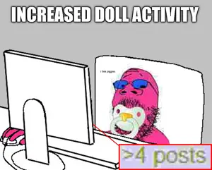 gapejak, babyjak, wholesome soyjak, babyjak, baby, computer, pacifier, pink skin, doll