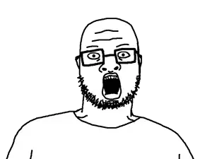 skajyosjak, clothes, glasses, nigger lips, open mouth, redraw, soyjak, stubble, uncolored skin, white shirt