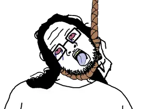 skajyosjak, ack, bloodshot eyes, clothes, crying, glasses, hair, hanging, long hair, nigger lips