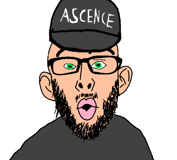 nojak, beard, cap, clothes, ear, glasses, gray shirt, green eyes, half open mouth, hat