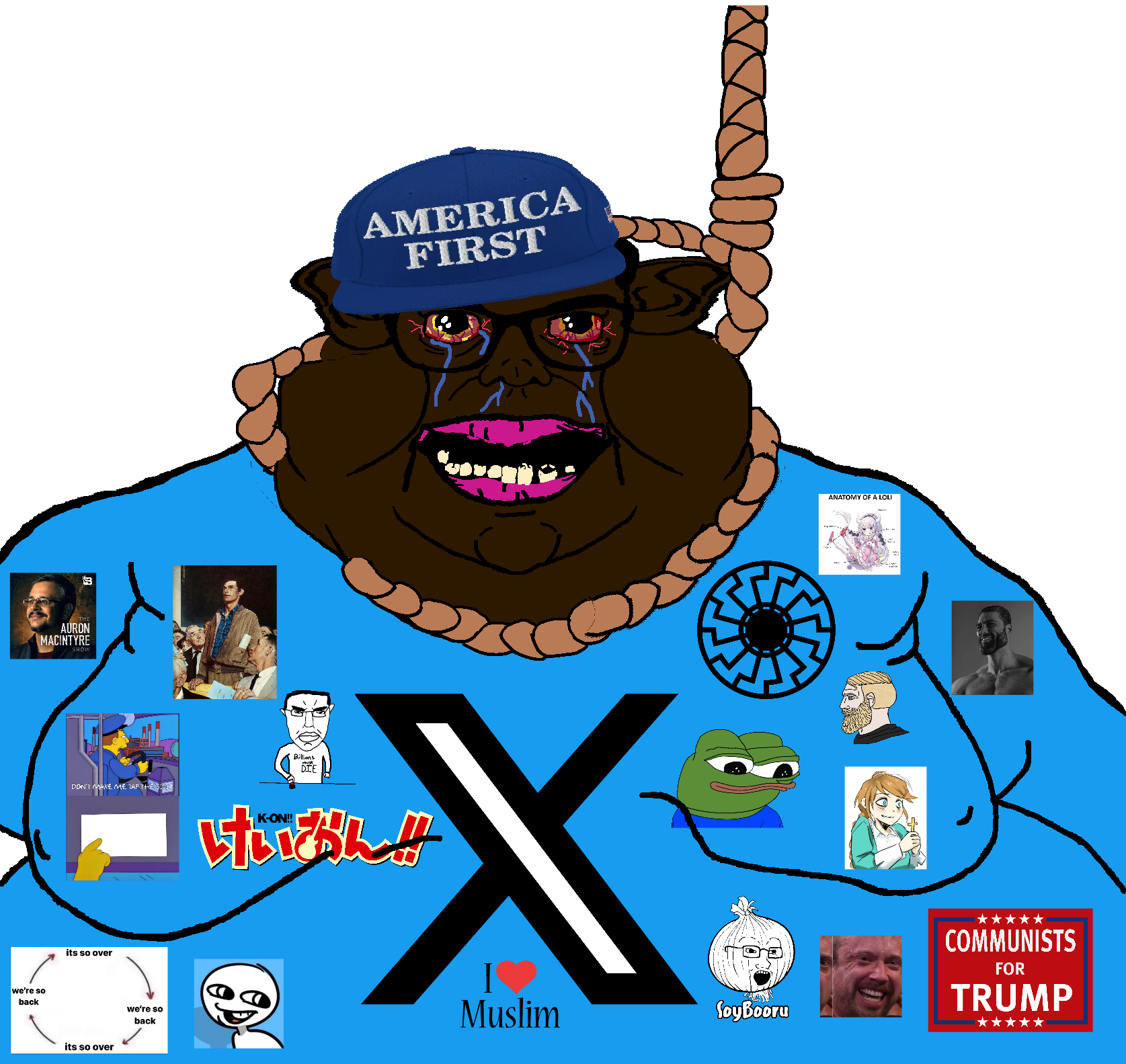 crimsonvoidhydra1488, apu, gigachad, groyper, pepe, yes chad, brandon, chudjak, meximutt, soyak