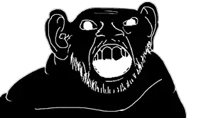 feraljak, jared, dark jared, ear, inverted, open mouth, teeth, transparent background, vantablack, vantablack skin