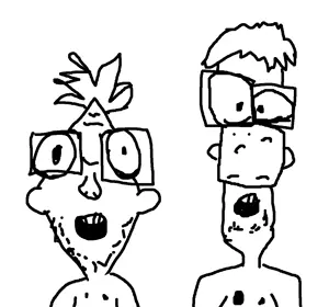 unknown, 2soyjaks, disney, ear, glasses, hair, open mouth, phenias and ferb, soyjak, stubble