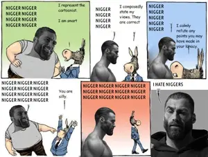 gigachad, comic, democrat, nigger, racism, stonetoss, toss