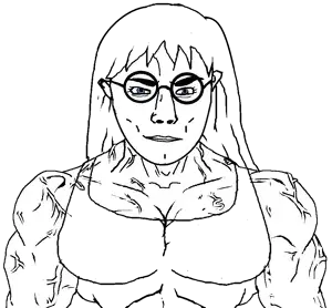 female muscular chud template.png