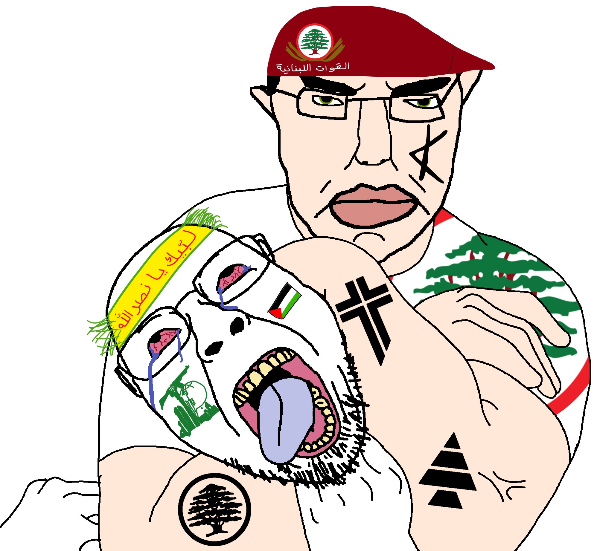 bernd, chudjak, pol face, the weak should fear the strong, ack, beret, bloodshot eyes, choke hold, clothes, cross