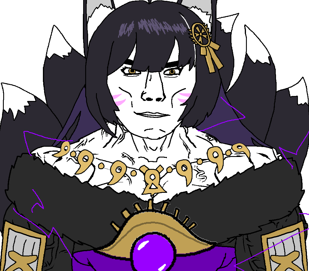 chudjak, chudjak front, muscular chud, femjak, animal ears, armor, azur lane, black clothing, buff, electricity