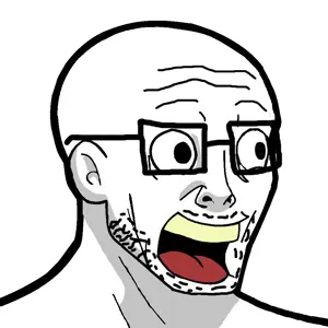 nujak, bald, cartoon, ear, nujak, open mouth, soyjak, stubble