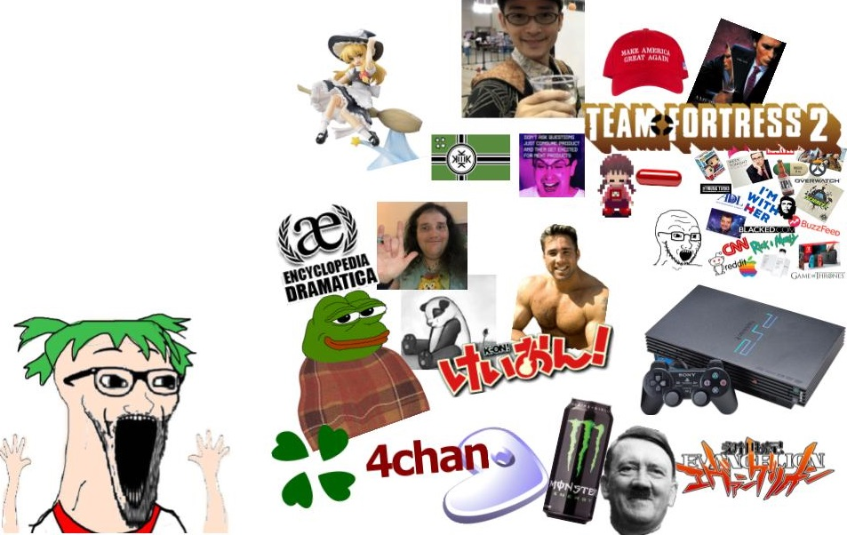 marisa kirisame, patrick bateman, pepe, eric butts, excited soyjak, soyak, wewjak, 2soyjaks, 4chan, adolf hitler