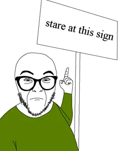 abortion lover, animated, clothes, green shirt, pointing, pointing up, sign, stare, text, the game