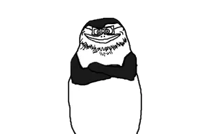 skipperjak, animal, open mouth, penguin, soyjak, stubble