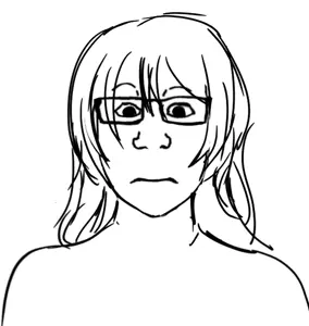 shemmysloota, markiplier soyjak, female markiplier, neutralplier, female, glasses, looking at you, neutral