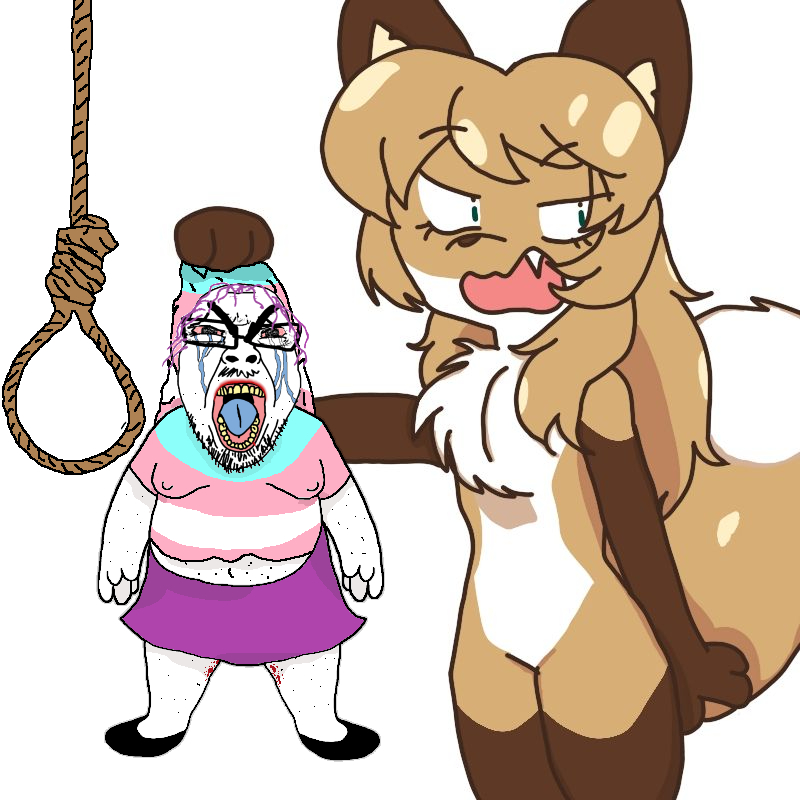 averi, bernd, cryboy soyjak, seethejak, disgusting brimstone on the right, drawflamboyant person gem, fang, female, fox, furry