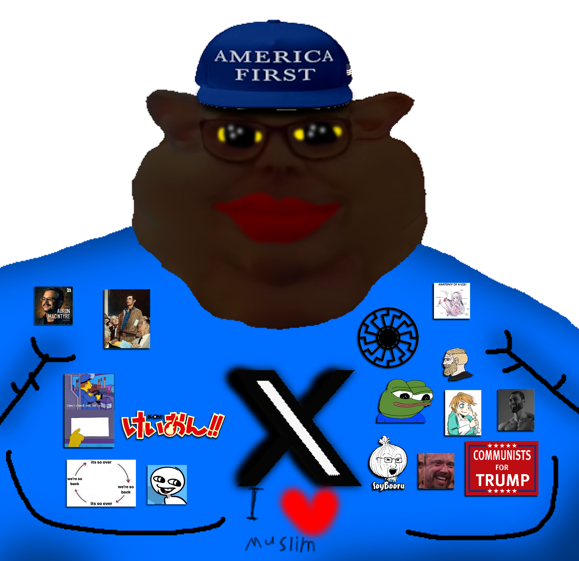 crimsonvoidhydra1488, apu, gigachad, groyper, pepe, yes chad, brandon, chudjak, meximutt, soyak